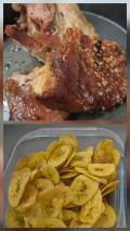 Cerdo asado con vianda frita