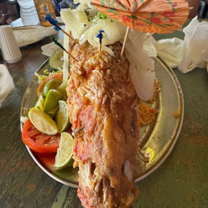 PESCADO FRITO CON VEGETALES 400 g