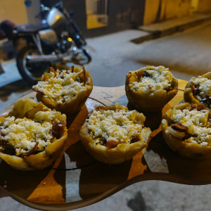 Mimbulos rellenos de jamón, queso y vegetales 