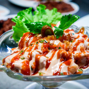 Coctel de camarones en salsa Isla Bella