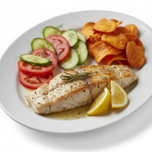 Filete de pescado grillé (230 g).