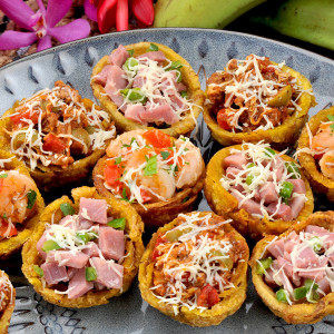 Tostones Rellenos de Jamón y Queso